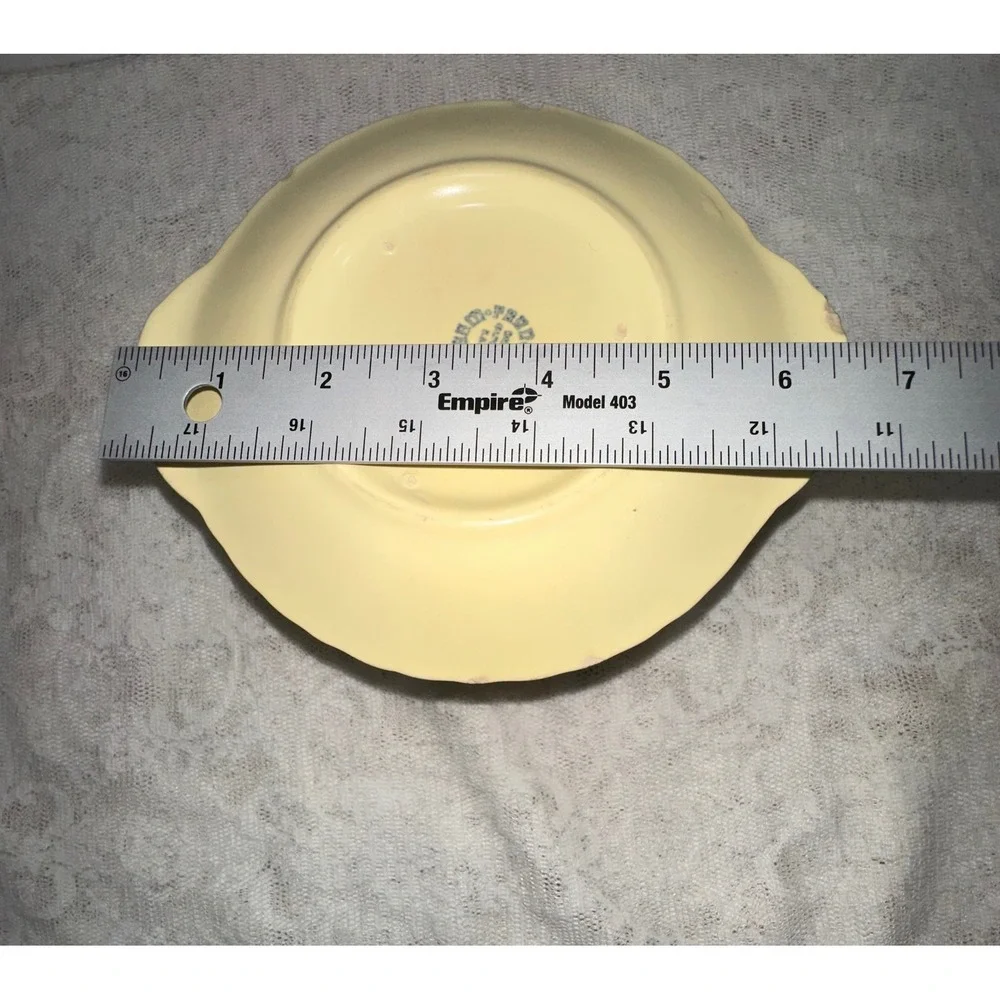 Franciscan Pottery Gravy‎ Boat with Underplate ATTACHED Yellow Swirl Design